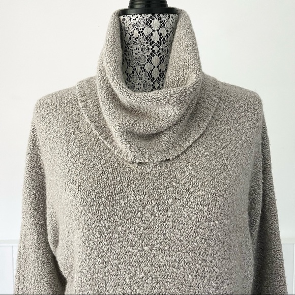 Lilla P Wool Alpaca Blend Slub Cowl Neck Sweater Size M - Picture 2 of 11